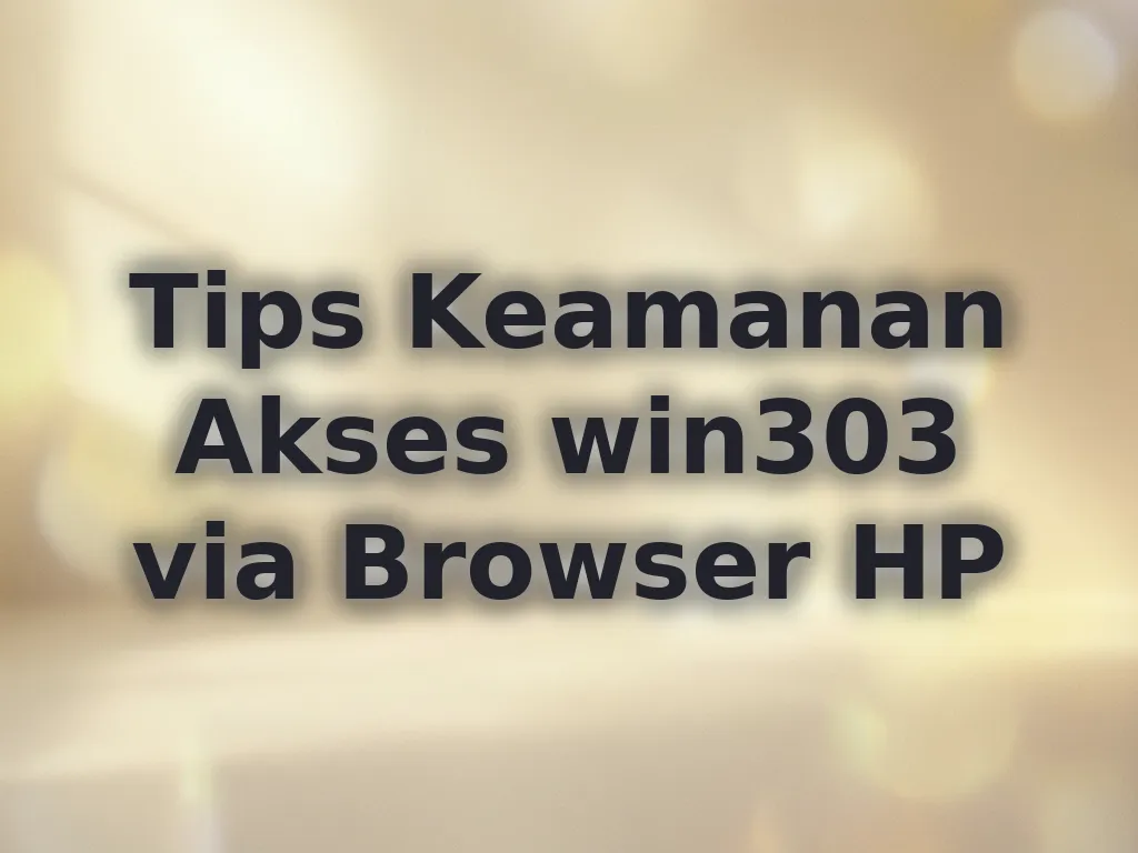Tips Keamanan Akses win303 via Browser HP